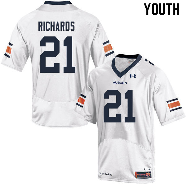 Youth #21 Mark-Antony Richards Auburn Tigers College Football Jerseys Sale-White